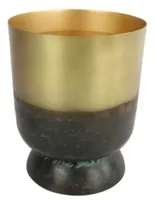 Countryfield bloempot avelon s groen/messingkleurig 26 cm | 4 stuks - thumbnail