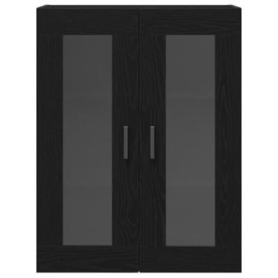 Wandkast Zwart Eiken 69,5 x 34 x 90 cm Bewerkt hout