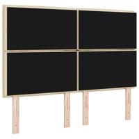 Hoofdbord met hoofdeinde Crème 160 cm Nep Leer - thumbnail