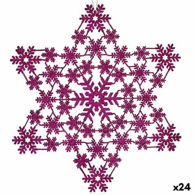 Kerstversiering Ster Fuchsia 29 x 0,1 x 32 cm (24 Stuks)