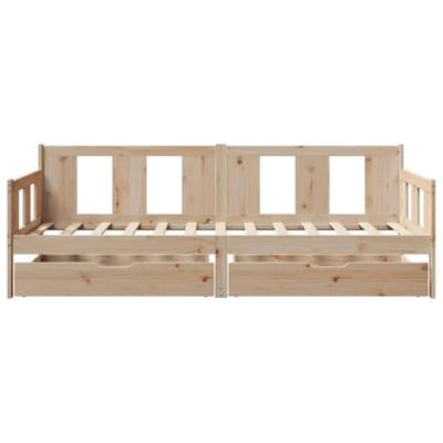 Slaapbank met lades 80x200 cm massief grenenhout