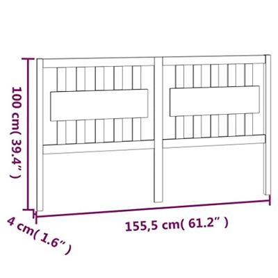 Hoofdbord 155,5x4x100 cm massief grenenhout wit