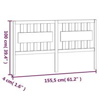 Hoofdbord 155,5x4x100 cm massief grenenhout wit - thumbnail