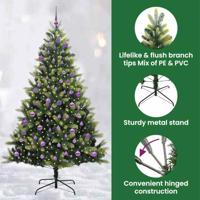 Kunstkerstboom met scharnier 300 LEDs Groen 240 cm PVC en PE - thumbnail