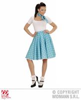 Rock and Roll rokje met sjaaltje blauw/wit - thumbnail