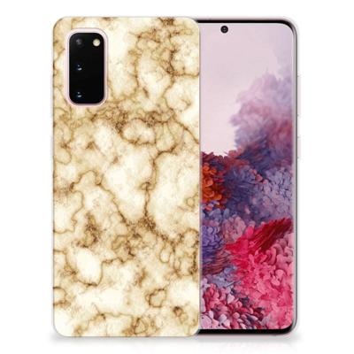 Samsung Galaxy S20 | TPU | Siliconen hoesje | Marmer Goud Samsung Galaxy S20 | TPU | Siliconen hoesje | Marmer Goud