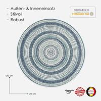 Vloerkleed Mababe - blauw - Ø120 cm - thumbnail