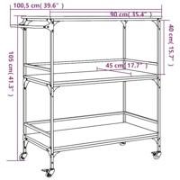 Keukentrolley 100,5x50x105 cm bewerkt hout sonoma eikenkleurig - thumbnail