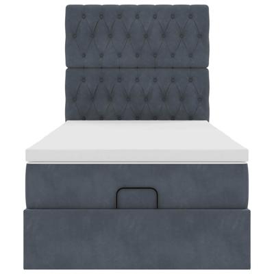 Ottoman bed met matrassen en LED's 140x200cm fluweel - thumbnail
