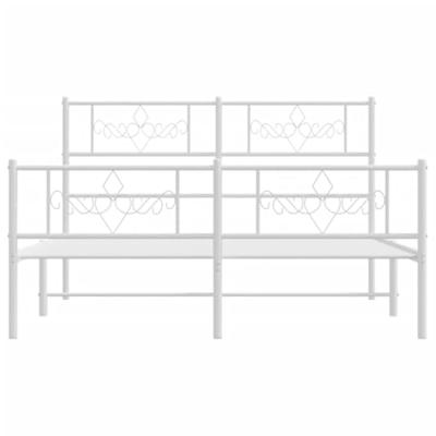 Bedframe met hoofd- en voeteneinde metaal wit 120 x 190 cm - thumbnail