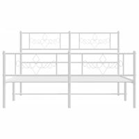 Bedframe met hoofd- en voeteneinde metaal wit 120x200 cm - thumbnail