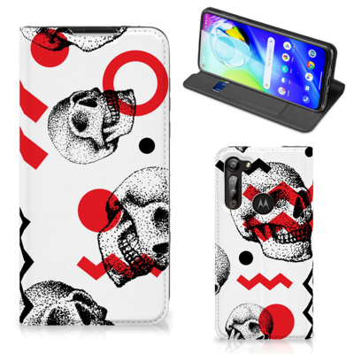 Mobiel BookCase Motorola Moto G8 Power Skull Red Mobiel BookCase Motorola Moto G8 Power Skull Red