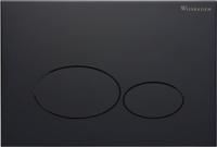 Saqu Oval bedieningspaneel mat zwart voor Geberit Sigma reservoir 12cm (UP320) - thumbnail