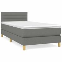 Boxspring met matras stof donkergrijs 100x200 cm - thumbnail
