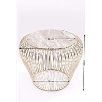 Kare Bijzettafel Beam Grijs Marmer Messing 43cm - thumbnail