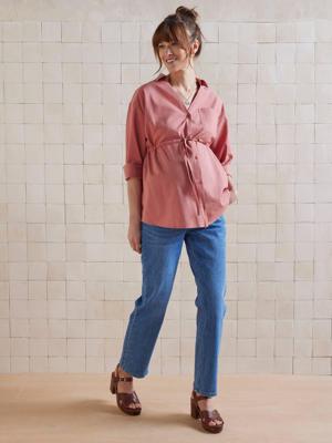 Vertbaudet linnen blouse voor zwangerschap en borstvoeding terracottategel Vertbaudet linnen blouse voor zwangerschap en borstvoeding terracottategel