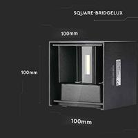 V-TAC VT-759-B-N 217078 LED-buitenlamp (wand) Energielabel: E (A - G) 5 W LED Zwart - thumbnail
