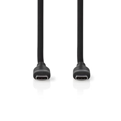 Nedis USB-Kabel | USB 2.0 | USB-C Male | USB-C Male | 60 W | 480 Mbps | Vernikkeld | 1.50 m | Rond | Silicone | Zwart | Doos - CCGB60820BK15