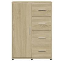 Dressoir 60x31x84 cm bewerkt hout sonoma eikenkleurig - thumbnail
