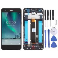 LCD-scherm en digitizer volledige montage met frame & Zijkleutels voor Nokia 2 N2 TA-1007 TA-1029 TA-1023 TA-1035 TA-1011 (zwart) - thumbnail