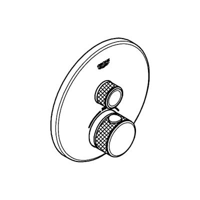 Opbouwdeel GROHE Grohtherm Smartcontrol Douche T, Rond Hard Graphite Geborsteld Opbouwdeel GROHE Grohtherm Smartcontrol Douche T, Rond Hard Graphite Geborsteld