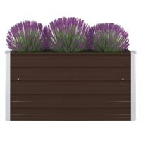 VidaXL Plantenbak verhoogd 100x100x45 cm gegalvaniseerd staal bruin - thumbnail