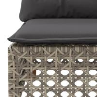 4-delige Loungeset met kussens poly rattan grijs - thumbnail