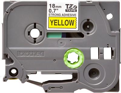 Labeltape extra sterk klevend Brother TZe, TZ TZe-S641 PET Tapekleur: Geel Tekstkleur:Zwart 18 mm 8 m