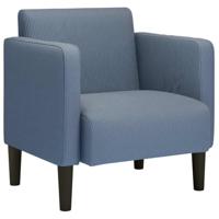 Fauteuil met armleuningen 54 cm corduroy stof blauw - thumbnail