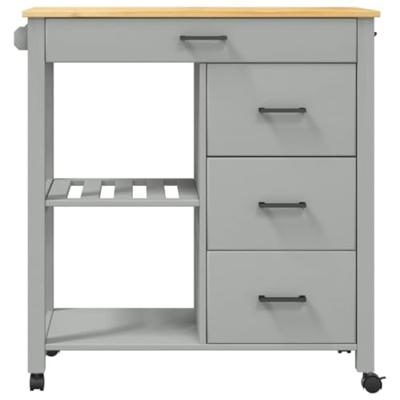 Keukentrolley MONZA 84x40x90 cm massief grenenhout