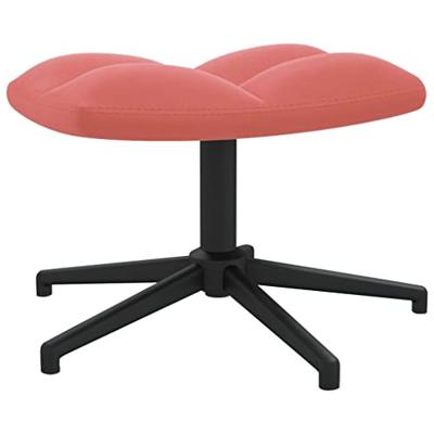 Relaxstoel met voetenbank fluweel roze