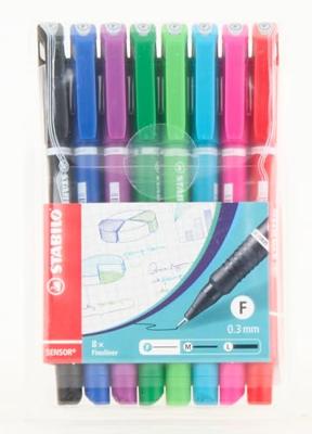 Stabilo sensor fineliner etui 8 kleuren Stabilo sensor fineliner etui 8 kleuren
