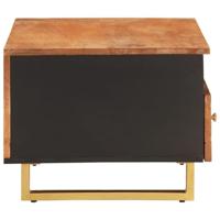 Salontafel 80x54x40 cm massief mangohout bruin en zwart - thumbnail