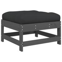 7-delige Loungeset met kussens massief hout grijs - thumbnail