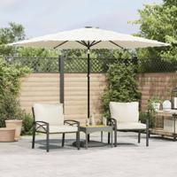 VidaXL Parasol met stalen paal 288x288x225 cm wit - thumbnail