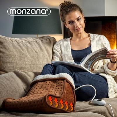 Elektrische voetenwarmer bruin met 6 warmtestanden 100W