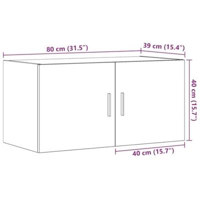 Wandkast 80x39x40 cm bewerkt hout artisanaal eikenkleurig Wandkast 80x39x40 cm bewerkt hout artisanaal eikenkleurig