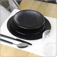 OTIX Diepe Soep Pasta Bordenset 6 Persoons Zwart 19cm Keramiek POPPY - thumbnail