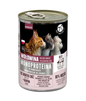 PET REPUBLIC Monoprotein Beef in sauce - nat kattenvoer - 400g