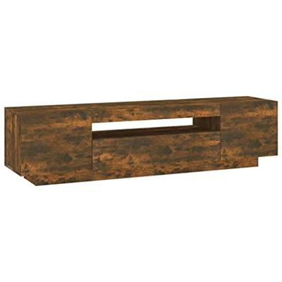 Tv-meubel met LED-verlichting 160x35x40 cm gerookt eikenkleurig