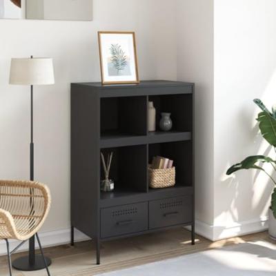 Hoge kast 68x39x101,5 cm staal zwart