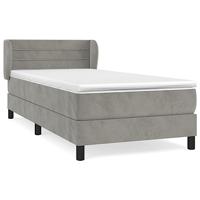 Boxspring met matras fluweel donkergrijs 90x200 cm - thumbnail