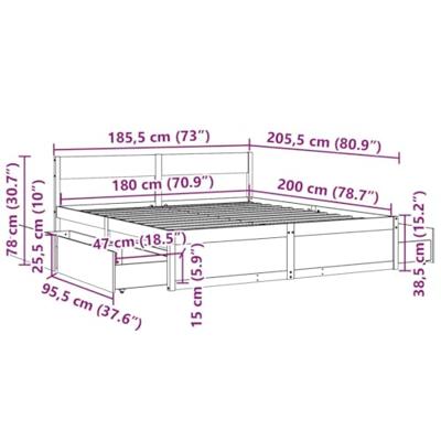 Bedframe zonder matras massief grenenhout wasbruin 180x200 cm Bedframe zonder matras massief grenenhout wasbruin 180x200 cm