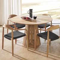 Kave Home Ronde Eettafel 'Jeanette' Teakhout, 120cm, kleur Naturel - thumbnail