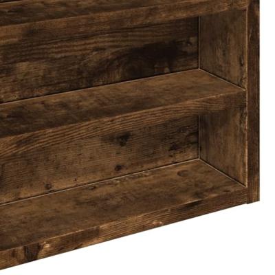 Vitrinekast 60x8,5x58 cm bewerkt hout gerookt eikenkleurig - thumbnail