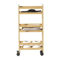 Badkamer trolley - bamboe - 74.5x36x15 cm - thumbnail