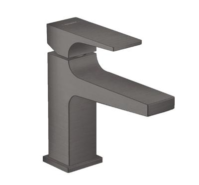 Fonteinkraan Metropol HansGrohe Eengreeps 100 met Rechte Greep en Push-Open Afvoer Geborsteld Zwart Chroom