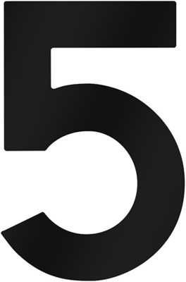 Metafranc huisnummer 5 120mm zwart - wu0424647