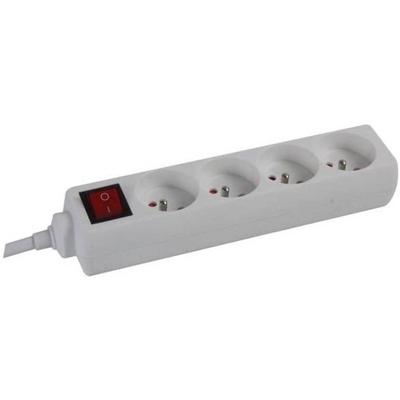 Perel contactdoos met 4 stopcontacten en schakelaar, voor België