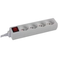 Perel contactdoos met 4 stopcontacten en schakelaar, voor België - thumbnail